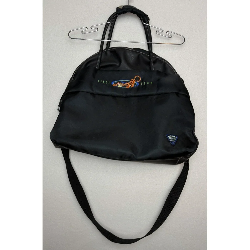 Disney Store Tigger Duffle Bag Black Travel Bag Embroidered Shoulder Strap